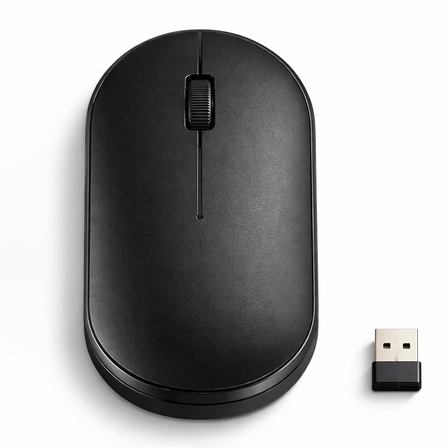 ANT Globe 40 Dual-Mode Wireless Mouse| BT 5.0/3.0 & 2.4GHz USB Optical Mouse | 1600 DPI Adjustable, 500mAh Rechargeable Battery, 3-Button Silent Click | Slim Mouse for Laptop, PC, Mac, Android_ Black